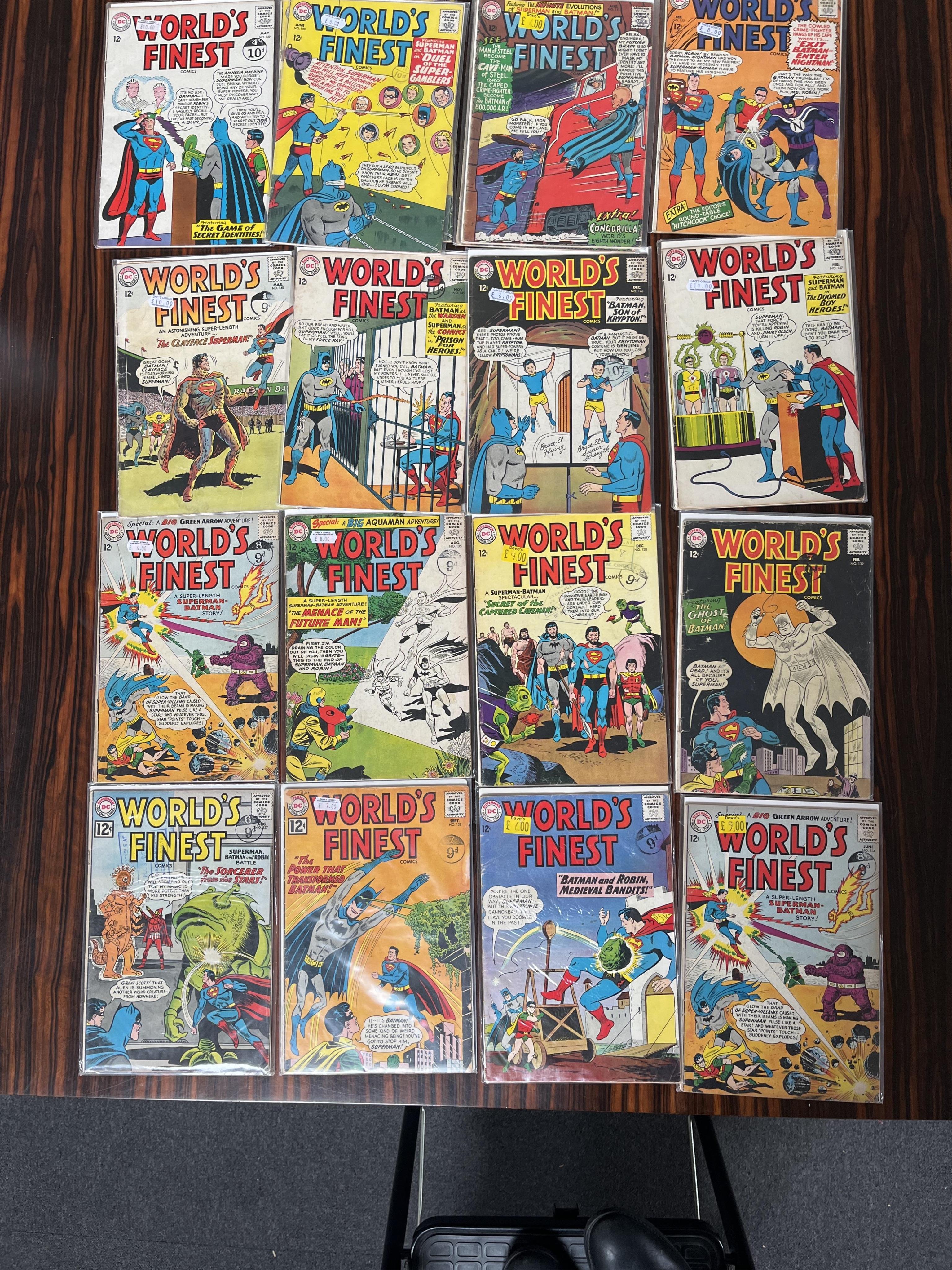World's Finest Comics, DC comics, 72 issues between 127–270 (includes major key issue: 173), comprising, #127, #128, #132 [minor key], #134 x2, #135, #138, #139, #140, #145, #146, #147 x2, #149, #150 x2, #151 x2, #155, #
